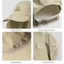  Nón Chống Nắng Unisex Aonijie E4626 Kèm Khăn Che Cổ Tháo Rời - Khaki 