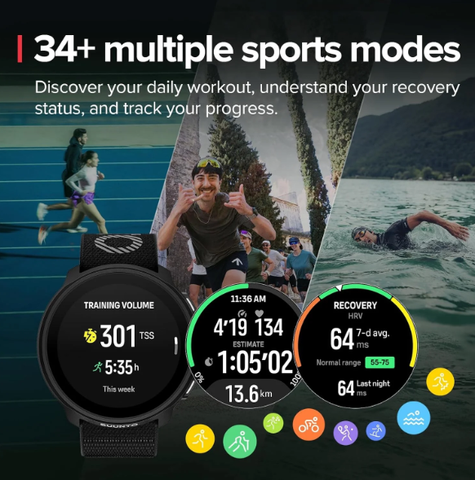  Đồng Hồ GPS Suunto Run Viền Thép 46mm, Dây Đeo Nylon - Lime 