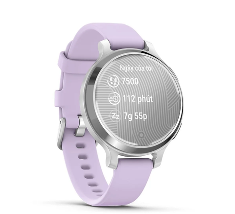  Đồng Hồ Thông Minh Garmin Lily2 Active - Silver with Purple Jasmine Silicone Band 