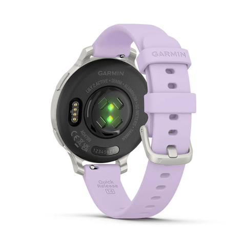  Đồng Hồ Thông Minh Garmin Lily2 Active - Silver with Purple Jasmine Silicone Band 