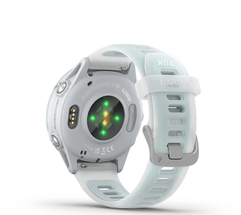  Đồng Hồ Thông Minh Garmin Forerunner 570, 42MM WiFi GPS - Cloud Blue Aluminum with Translucent Whitestone/Cloud Blue Band 