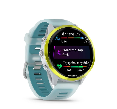  Đồng Hồ Thông Minh Garmin Forerunner 570, 47MM WiFi GPS - Amp Yellow Aluminum with Translucent Whitestone/Turquoise Band 