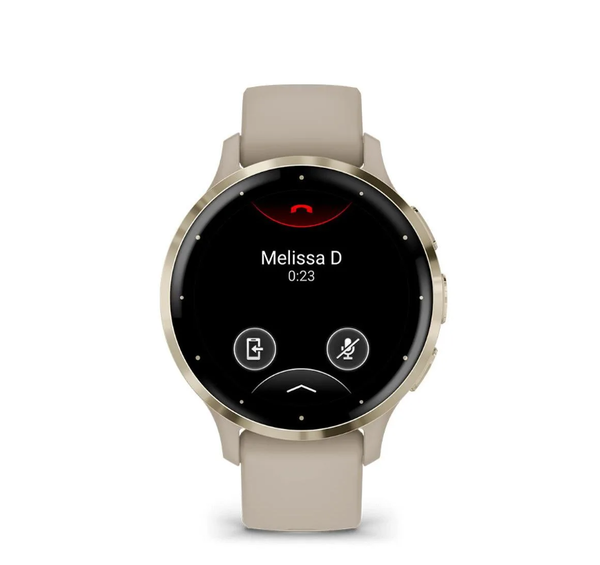  Đồng Hồ GPS Garmin Venu 3S - Steel Bezel with Cream Gold & Silicone Band 