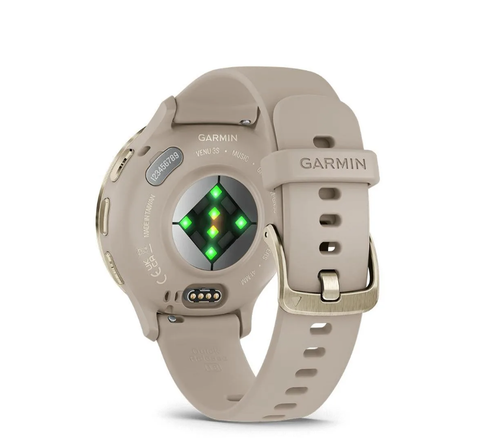  Đồng Hồ GPS Garmin Venu 3S - Steel Bezel with Cream Gold & Silicone Band 