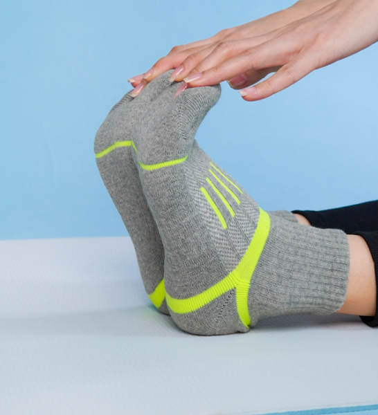  Tất/Vớ Cổ Ngắn Upper You Light Cushion SPM3003 - Xám/Xanh Dạ Quang 