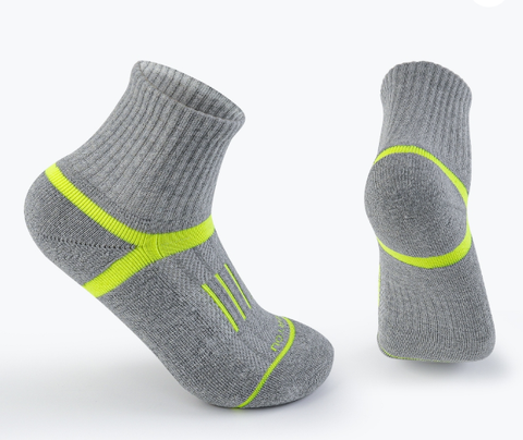  Tất/Vớ Cổ Ngắn Upper You Light Cushion SPM3003 - Xám/Xanh Dạ Quang 