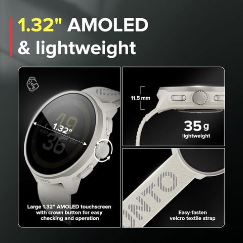  Đồng Hồ GPS Suunto Run Viền Thép 46mm, Dây Đeo Nylon - Frost Gray 