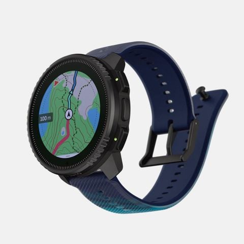 Đồng Hồ GPS Suunto Vertical Solar Viền Thép Đen 49mm, Dây Silicone UTMB - Navy Blue 
