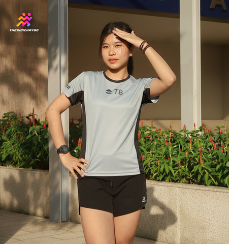  Áo Chạy Bộ Nữ T8 Women Iced Tee - Silver Blue 