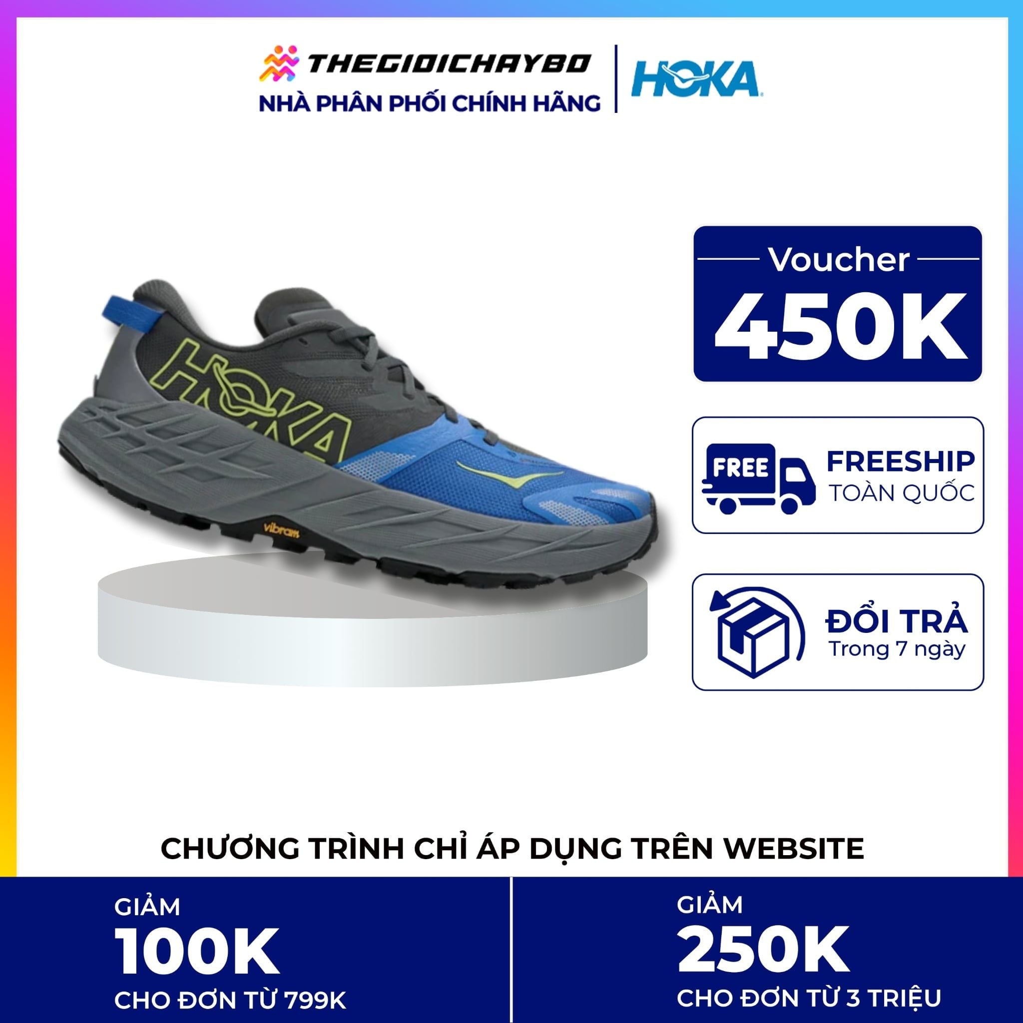  Giày Chạy Địa Hình Nam Hoka Speedgoat 7 - Outer Orbit / Virtual Blue 