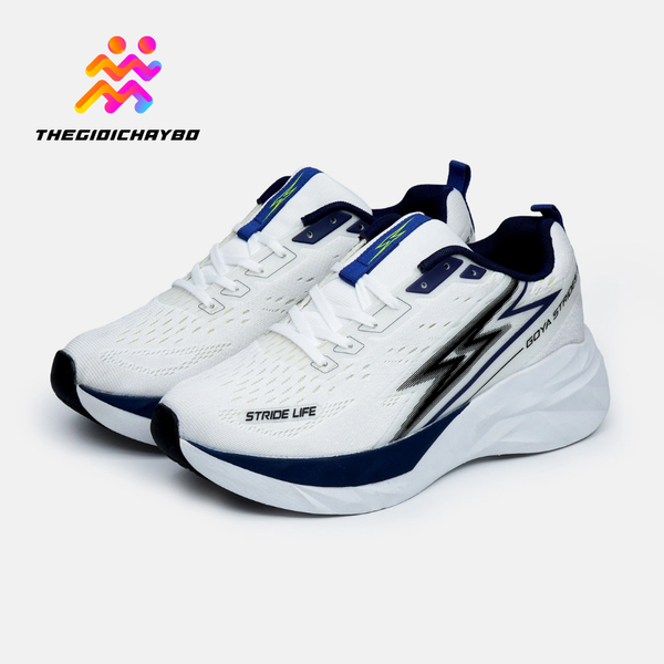  Giày Chạy Bộ Goya Strides 3 - Màu Trắng Kem 