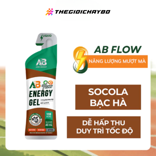  Gel Năng Lượng AB Flow Gói 40ml - Vị Chocolate Bạc Hà 