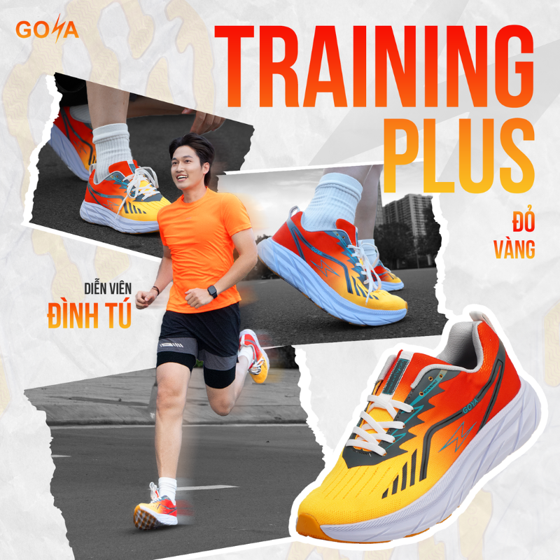  Giày Chạy Bộ Goya Plus V1-Màu Trắng Xanh Ngọc 