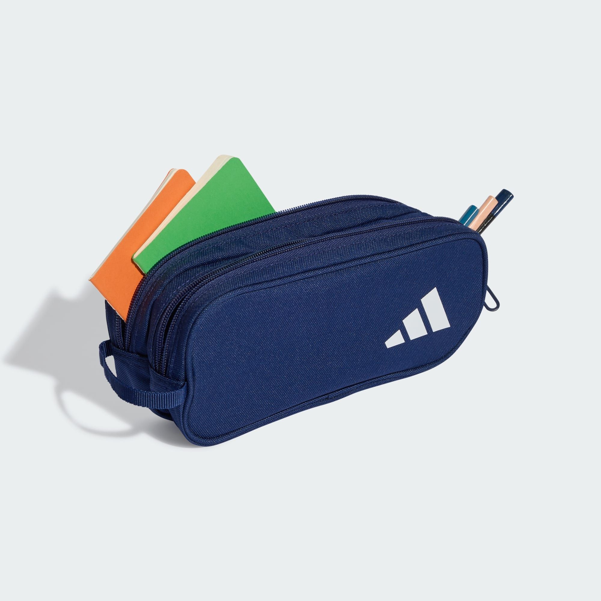  [QUÀ TẶNG] Túi Đựng Bút Adidas Hai Khóa Kéo - Dark Blue / White 