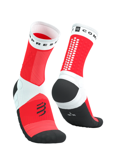  Vớ Thể Thao Compressport Ultra Trail Socks V2.0 - White/Fluo Red 