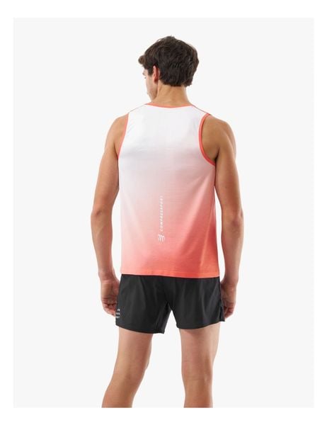  Áo chạy bộ Nam Compressport Performance Singlet - Fluo Red/White 