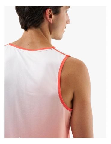  Áo chạy bộ Nam Compressport Performance Singlet - Fluo Red/White 