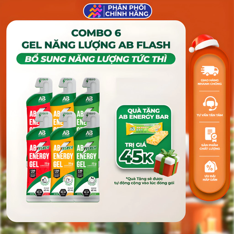  [COMBO MUA 6 TẶNG 1] Gel Năng Lượng Chạy Bộ AB Flash Dạng Lỏng 45g Năng Lượng Tức Thì Cho Người Chơi Thể Thao 