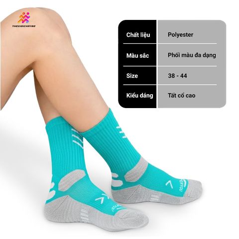  Tất/Vớ Cổ Dài Upper You Light Cushion SPM4002 - Xanh Ngọc/Trắng 