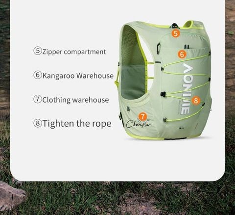  Vest Nước Chạy Bộ Aonijie C9116 Dung Tích 10L - Green 