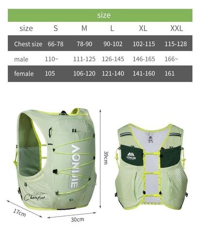  Vest Nước Chạy Bộ Aonijie C9116 Dung Tích 10L - Green 