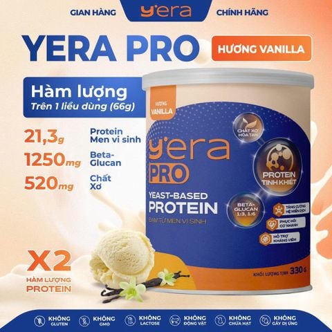  Đạm Từ Men Vi Sinh Yera Pro Hộp 330g - Vị Kem Vanilla 