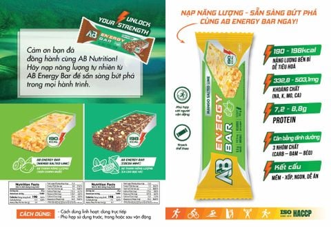  Thanh Năng Lượng AB Energy Bar - Vị Cacao Bạc Hà 