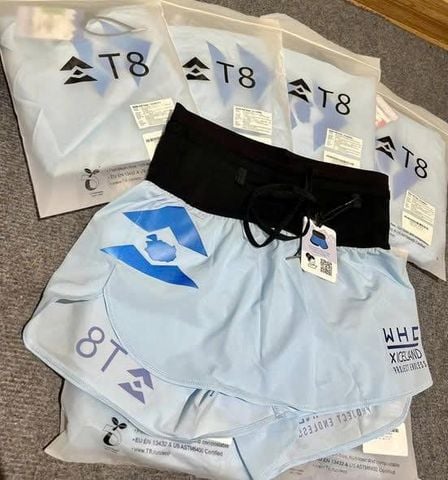  Quần Short Chạy Bộ Nữ T8 Custom Sherpa - Rainbow Blue 