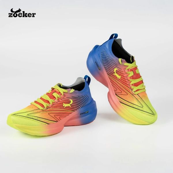  Giày chạy bộ Zocker Speed Light Gen 2 Full Carbon - Xanh Cam 