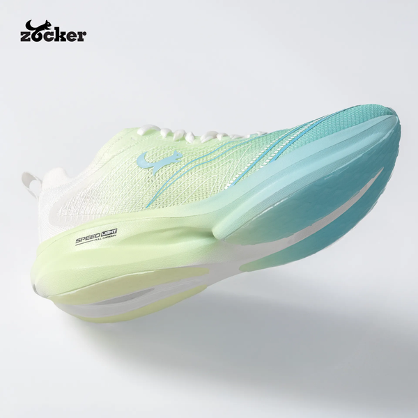  Giày chạy bộ Zocker Speed Light Gen 2 Half Carbon - Trắng Xanh 