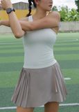  Chân Váy Tennis - Pickleball Xếp Li Xẻ Xám Hayla 