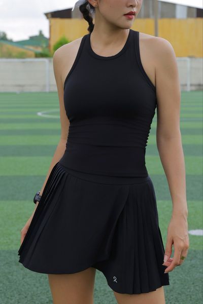  Chân Váy Tennis - Pickleball Xếp Li Xẻ Đen Hayla 