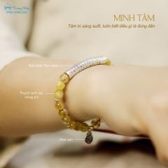 Vòng Thạch anh tóc vàng charm Bát nhã tâm kinh ( TRS VHM 005 )