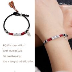 Vòng tết dây trụ Om mani padme hum ( TRS VHM 028 )