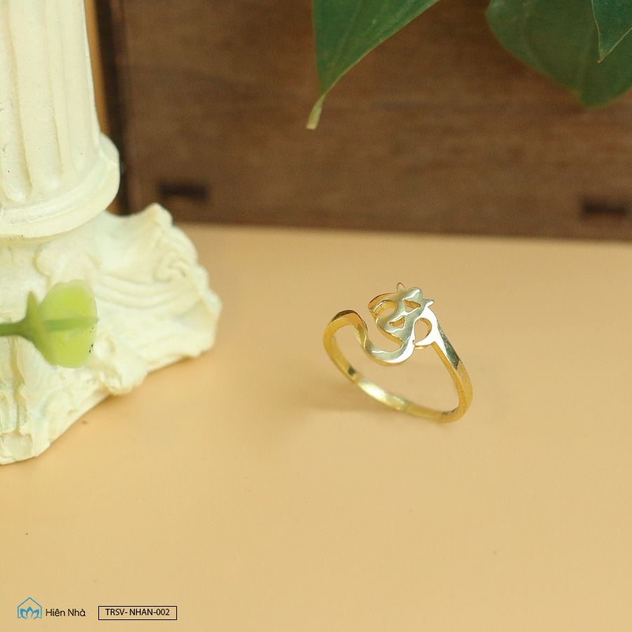 Nhẫn vàng chủng tự Om ( Tĩnh Tại ) TRSV NHAN 002