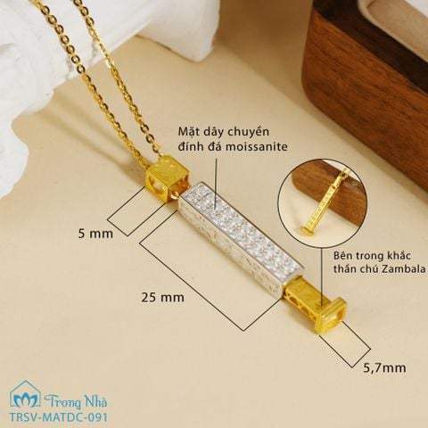 Mặt dây chuyền vàng Là Mình - đính đá khắc chú Zambala (TRSV MATDC 091)