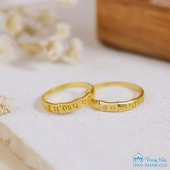 Nhẫn vàng khắc Tâm chú của Quán Thế Âm Bồ Tát - Om Mani Padme Hum (TRSV NHAN 010)