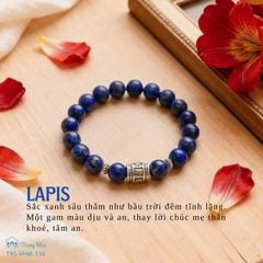 Vòng đá Lapis mix charm Om mani padme hum - xh1