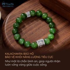 Vòng Ngọc Bích charm kalachakra  TRS VHM 372)