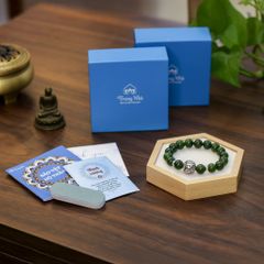 Bích liên đại phúc - Vòng ngọc bích mix charm cầu om ( VHM 096 )