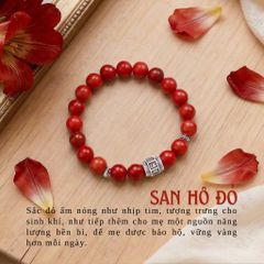 Vòng san hô đỏ mix charm bạc ( VHM 516 )