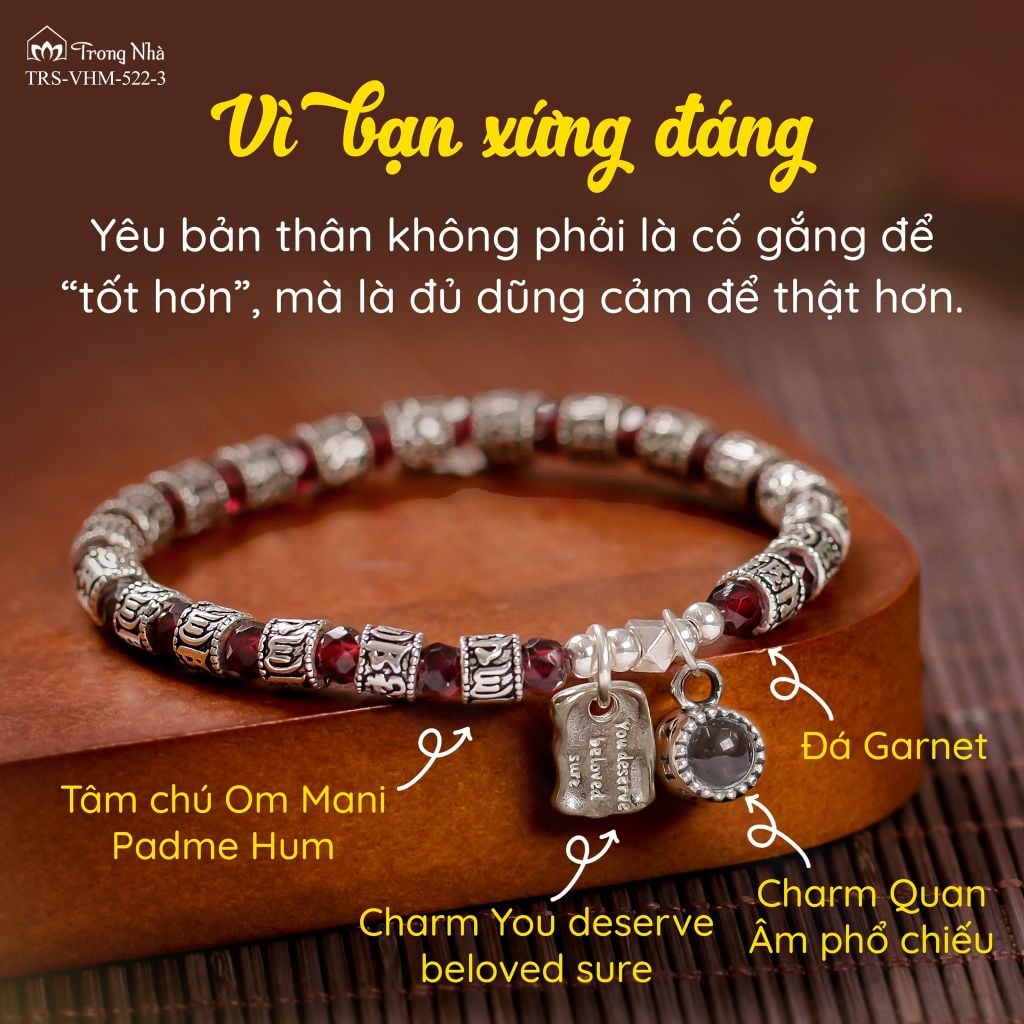 Lắc tay bạc handmade siêu biến chú - Vì bạn xứng đáng ( VHM 522-1)