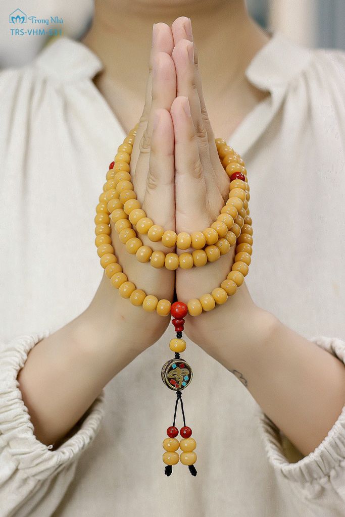 Tràng hạt bồ đề khắc chú Om Mani Padme Hum ( TRS VHM 531 )