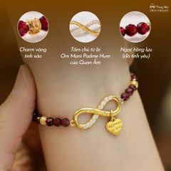 Vòng tay Hạnh Phúc Luôn Ở Đây - garnet charm vô cực ( VHM 055 )