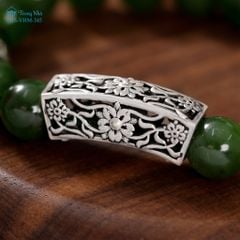 Vòng Ngọc bích mix Sen và Om mani padme hum ( TRS VHM 345 )