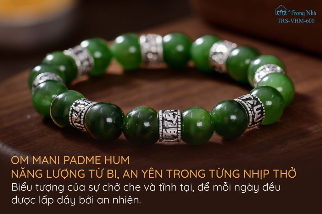 Vòng Ngọc bích siêu chú Om mani padme hum ( TRS VHM 600 )