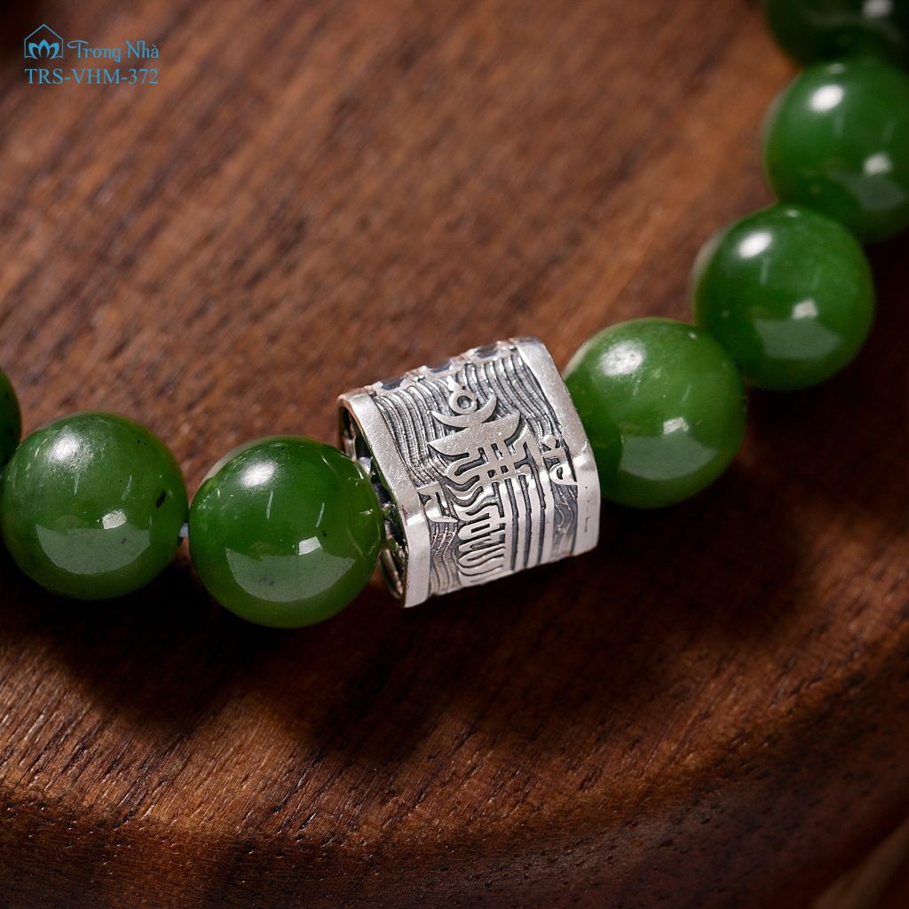 Vòng Ngọc Bích charm kalachakra  TRS VHM 372)