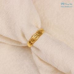 Nhẫn vàng khắc Tâm chú của Quán Thế Âm Bồ Tát - Om Mani Padme Hum (TRSV NHAN 010)