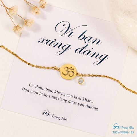 Lắc tay chữ Om vàng đính đá (TRSV VONG 135)