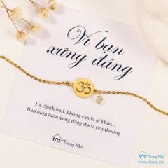 Lắc tay chữ Om vàng đính đá (TRSV VONG 135)